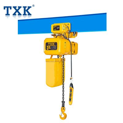 China TXK Factory High Efficiency Machinery 3 Ton Double Speed ​​Electric Chain Crane for sale