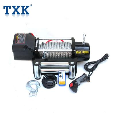 China Pulling Or Lifting Objects Off Road 4x4 Heavy Duty Recovery 13000lbs Electric Rope Winch 12v for sale