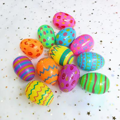 China Plastic Easter Egg 6X4.2cm Toy Decoration For Baskets Bucket Bag Gift Painted Assorted Colored Plastic Easter Eggs for sale