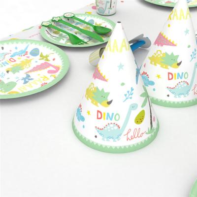 China Disposable Modern Dinosaur Tableware Birthday Party Supplies and Favors Set for Kids for sale