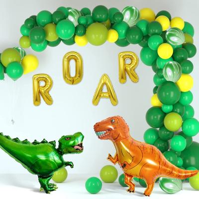 China Latex Dinosaur Balloon Arch Latex Foil 124 PCS Birthday Party Supplies Decorations for Kids Boy Birthday Summer Jungle Baby Shower for sale