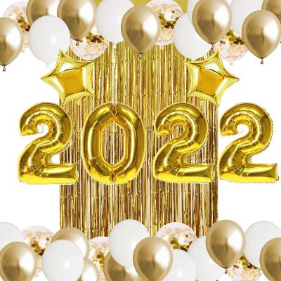 China New Year Party Decorations Latex/Foil 2022 Balloons 32