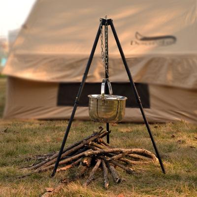 China Outdoor Adjustable Telescopic Camping Hanger Traveling Rise Outdoor Camping Tripod Campfire Pot Holder for sale