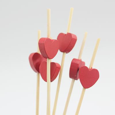 China The pearl heart disposable thermal skewer factory direct sales resistance bamboo skewer custom for sale