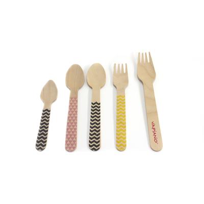 China Disposable Wooden Tableware Logo Biodegradable Wooden Cutlery Set Custom Made Factory Direct Natural Color Eco-Friendly Supply for sale