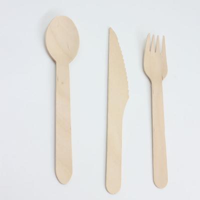 China Health Dishes Knife and Fork Set Boxed Biodegradable Disposable Wooden Tableware Custom Boxed for sale