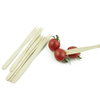 China China Wholesale Disposable Eco Wooden Party Cocktail Fruit Forks for sale