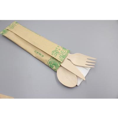 China 2021 New Disposable Knife Disposable Natural Chinese Biodegradable Spoon Fork Wooden Cutlery Set With CE CIQ for sale