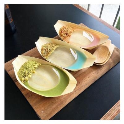 China Free Sample Viable Wholesale Disposable Japanese Sushi Food Grade Wooden Boat for sale