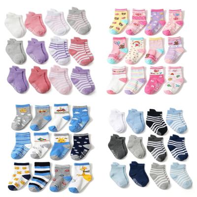 China 12pairs/Lot Baby Floor Sock Boy Girl Kids Breathable Shorts Booties Non-slip Cotton Socks Kids 1-5 Years Old for sale