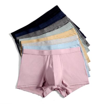 China Solid Color Antibacterial Breathable Comfortable Briefs Male Underwear Silk Shorts Modal Boxers For Men for sale