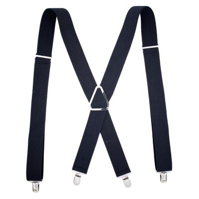 China Polyester + leather + metal suspenders for men 1.5 inch width suspender cuts 1920s mens clothing for sale