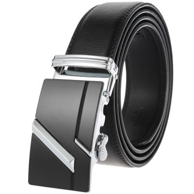 China Luxury Adjustable Buckle Automatic Cowhide Alloy Business Design Belts Mens Cowhide Ratchet Leather Belt for Men for sale