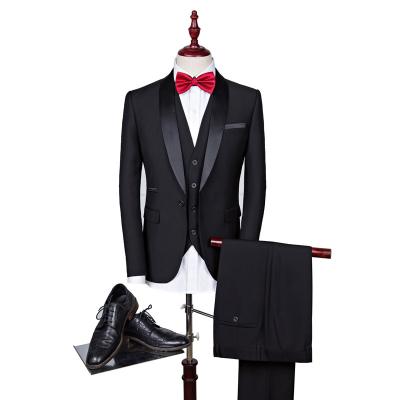 China Male Groom Anti Shrink Wedding Blazers Dress Jacket Coat Pants Invest 3 Pieces Set Tuxedo Prom Formal Slim Fit Suit for sale