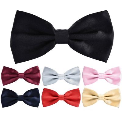 China Classic Bowtie Adjustable Solid Color Men's Bow Tie Satin Plain Gentleman Butterfly Scarf For Wedding Party Wedding for sale