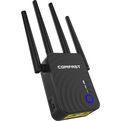 China Hot Selling Dual Band Wifi Repeater Mini Wifi Repeater High Quality Long Distance Wifi Signal Booster Comfast Channel Booster 1200Mbps 5.8ghz 2km for sale