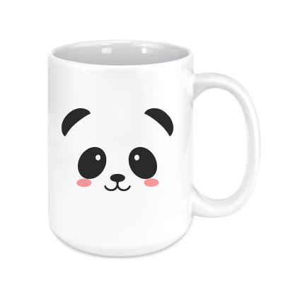 China Viable White Mugs Custom Cartoon Logo Ceramic Mug For Gifts Wholesale Sublimation Pipe Mug for sale