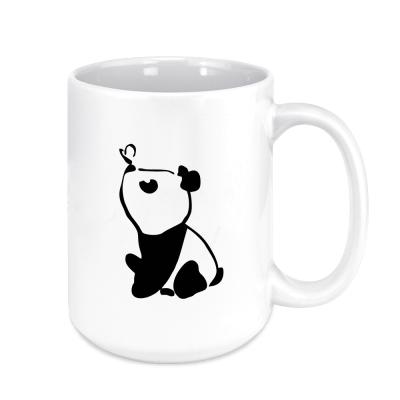 China Large Viable White Ceramic Mug 15 Ounce Personalized Custom Cute Mugs Cartoon Gift Sets for sale