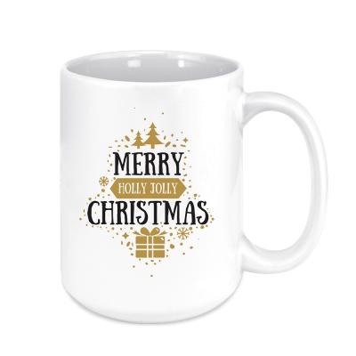 China White Viable White 15 Ounce Travel Coffee Mugs Luxury Christmas Logo Custom With Good Price for sale