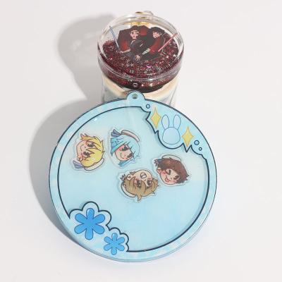 China Gift Low Moq Shaker Keychain With Inner Small Custom Acrylic Shaker Anime Acrylic Keychain Shaker for sale