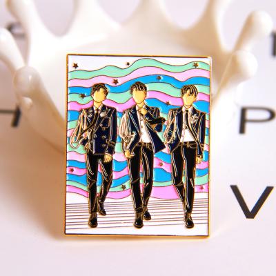 China Low MOQ Custom Hard Metal Europe Enamel Pin Korean Brooch Pin Jewelry Pin Badge for sale