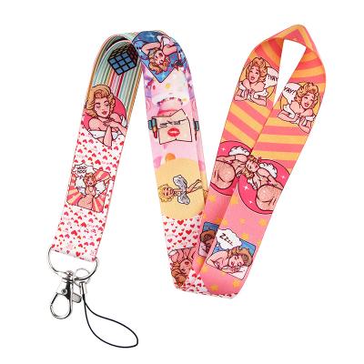 China High Quality Design Lanyard Pink Women Custom Printing Show Cartoon Anime Lanyard for sale