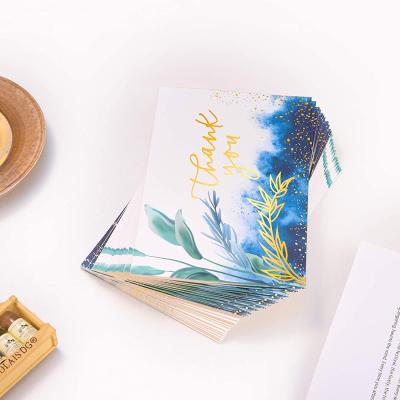 China Europe Gold Foil Thanksgiving Greeting Cards Logo Wholesale Custom Printing Foldable Greeting Cards With Blank Card for sale