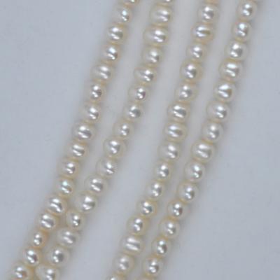 China Handmade High Quality Natural Loose Freshwater Pearl Potato Shape Pearl Strand DIY Accessories Round Shape Pearl 4A Small 4mm DIY Pearl Jewelry for sale