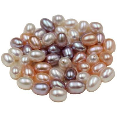 China DIY Pearl Rice Pearl Freshwater Half Drilled Strong Luster 6mm 7mm 8mm Rare Dark Purple Pearl DIY Pearl Earring Fittings for sale