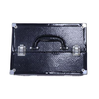 China Wholesale Customized Fashion Tongli Packing Boxes Large Handmade Paper Black Packaging Customized Leather Makeup Box for sale