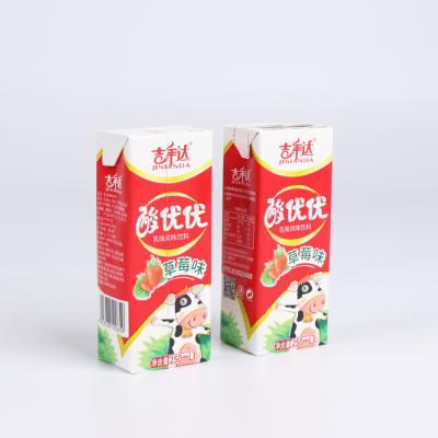 China Recycled Materials Customized Milk Paper Box /liquid Paper Box Liquid Soft Drink Packaging Aseptic Paper Box for sale