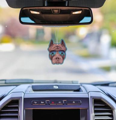 China For promotion car or dog with sunglasses hanging air freshener for sale