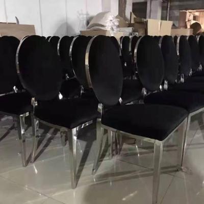 China Hotel Chair High Grade Stainless Steel Chair With Velvet For Hotel Silver Gold Rose Gold for sale