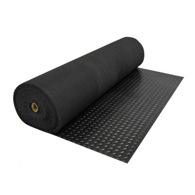 China Indoor Diamond Plate Rubber PVC Flooring Matt Rubber Black for sale