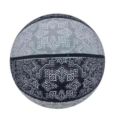 China Outdoor Promotional Game Best Quality Full Printing Rubber Ball Size 7 Basketball For Training for sale