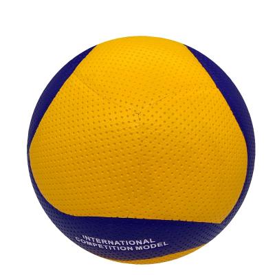 China Volleyball Playing Brands Official Logo Printing Wholesale 18 Panel Size 5 Leather Volleyball Ball For Competition for sale