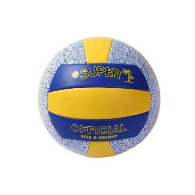 China Volleyball Playing Professional Official Size 5 PU Beach Ball Laminated Leather Volleyball for sale