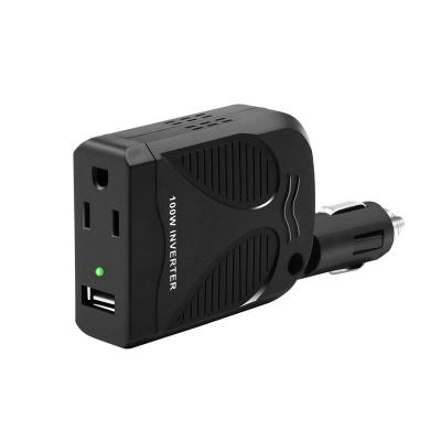 China Hua Fei Ac 110V Output Modified Sine Wave Car Charger USB Interface Rotary type plug design 136*61*25mm for sale