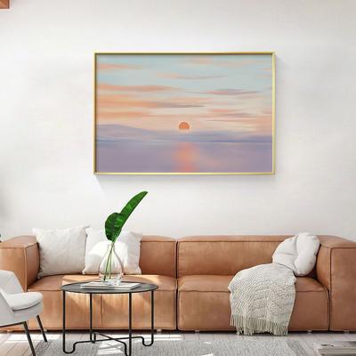 China Modern Handmade 3d Canvas Sea Seascape High Quality Wall Art Oil Painting Metal Frame Wall Painting for sale