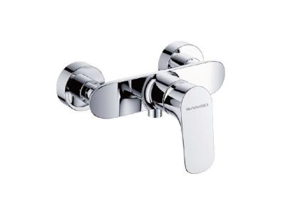 China Double Hole Shower Mixer Taps Wall Mounted , 1 Handle Metered Faucets for sale