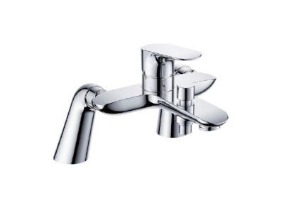 China Single Handle Chromed Bathtub Shower Faucet with Two Brass Legs for Bathroom for sale