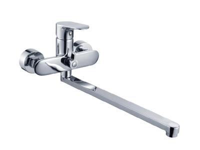 China Zinc Single Lever High Kitchen Sink Mixer Taps with Double Hole , Round Brass Body for Sink for sale