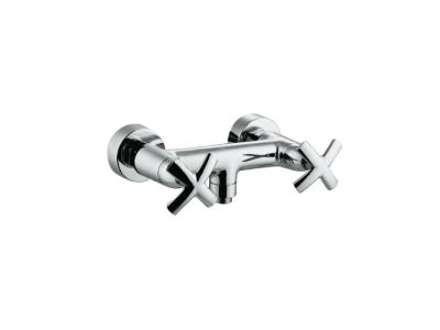 China Brass Quarter Turn Cartridge Shower Mixer Taps / Cold Hot Faucets with Chromed Finish for Shower Rooms for sale