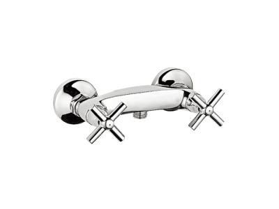 China Cross Zinc Handle Shower Mixer Taps Chrome Plated , Wall Mount, Brass Body for shower for sale