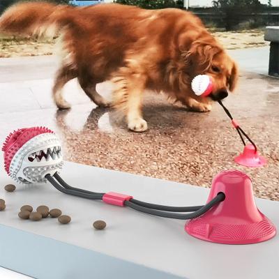 China 2020 High Quality Viable Hot Sale Amazon Dog Suction Cup Tug Chew Leakage Food Ball Toy Pets Dogs Chew Toys for sale