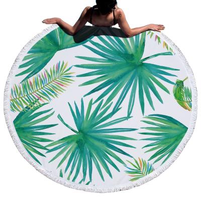 China Sustainable Beach Towels Round Print Beach Towel Custom Round Microfiber With Tassels for sale