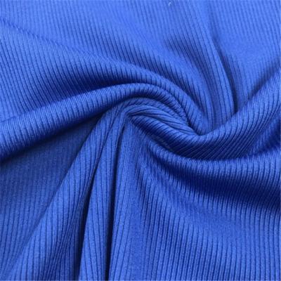 China New arrival 100% polyester knitting fabric anti-static striped knit rib fabric cuff rib collar fabric for sale