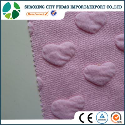 China Anti-static thick quality bubble heart style polyester cotton spandex knit jacquard fabric for sale