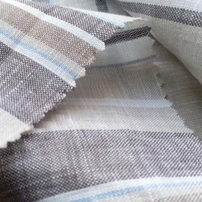 China Wholesale 100% QUICK DRY French Stripe Linen Fabric Vintage 100% Yarn Dyed Fabric For Shirt for sale