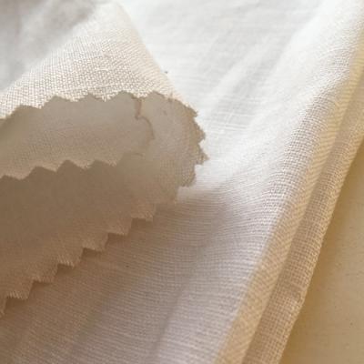 China Simple natural breathable wholesale 100% pure white linen woven fabric for fabric for sale